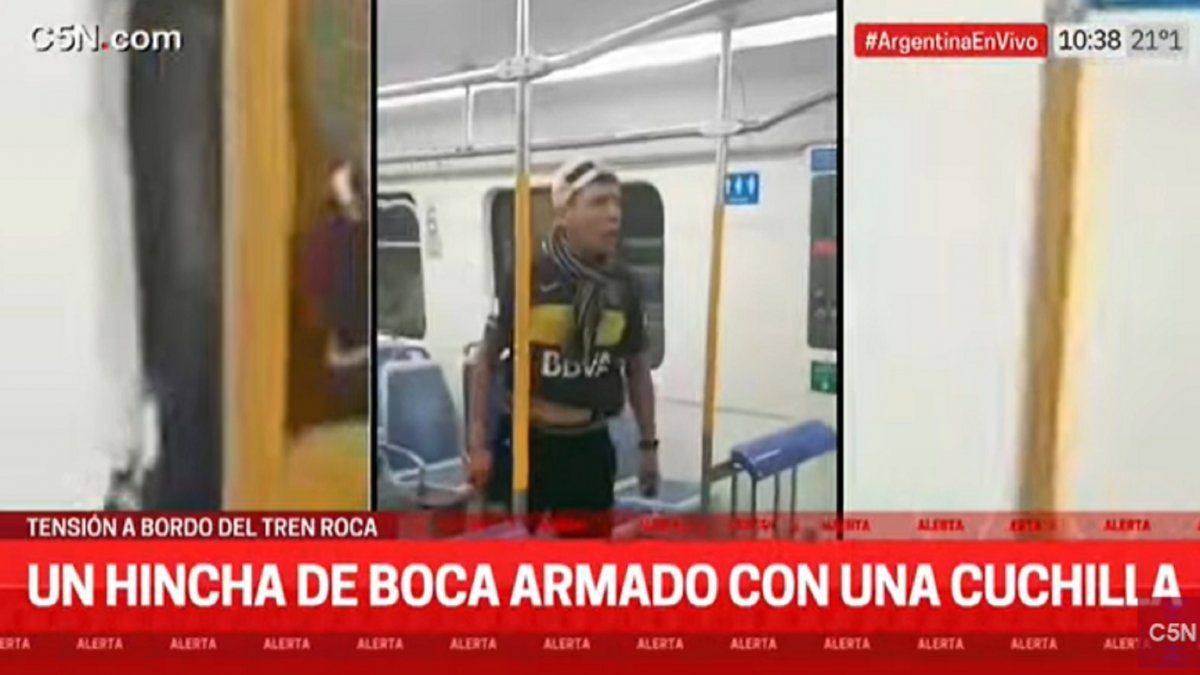 Tensión en el tren Roca un hincha de Boca subió con una cuchilla