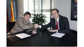 Lionel Messi y Sandro Rosell Lionel Messi y Sandro Rosell