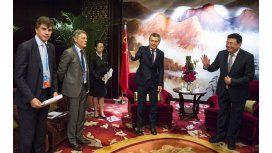 Macri con Liu Quitao de China Communications Construction Company Macri con Liu Quitao de China Communications Construction Company