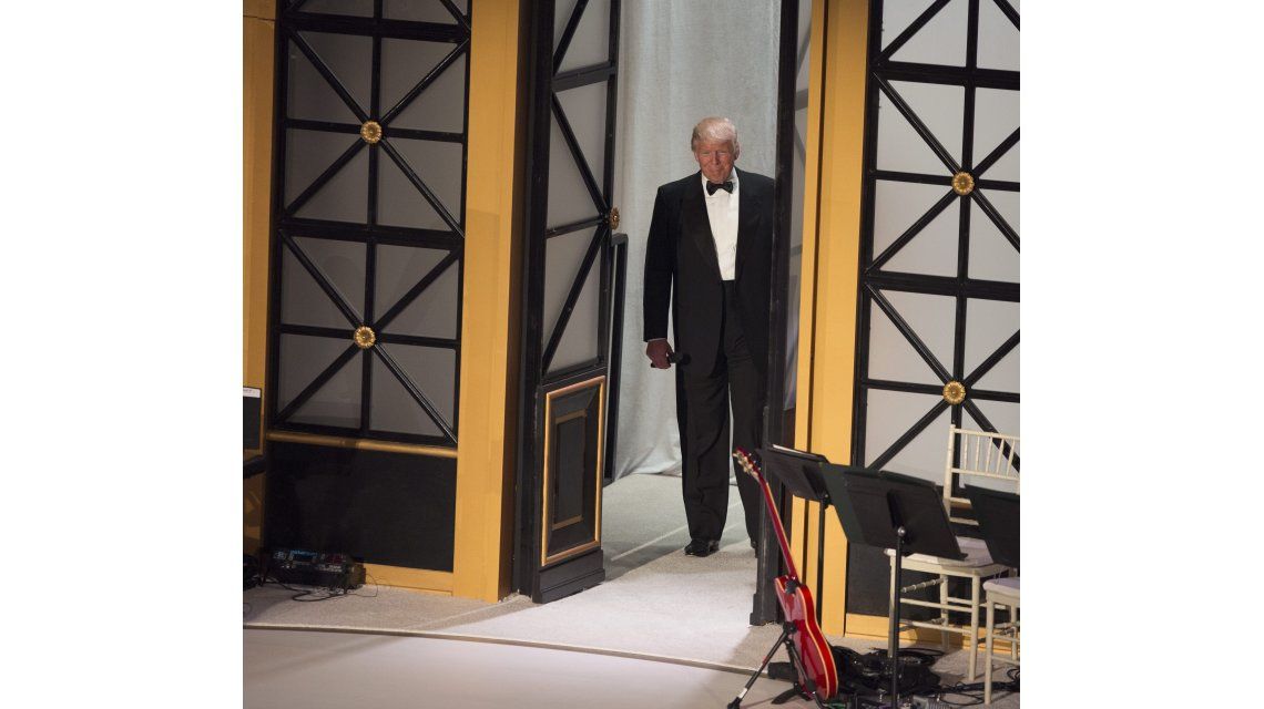 Donald Trump ingresando al concierto en su honor en la previa de su investidura Donald Trump ingresando al concierto en su honor en la previa de su investidura