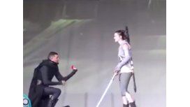 Actuaban una escena de Star Wars y le pidió casamiento Actuaban una escena de Star Wars y le pidió casamiento