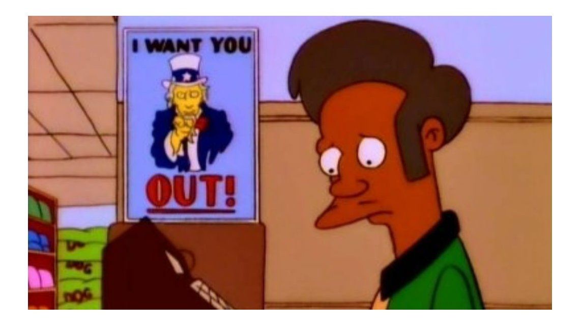 Resultado de imagen para los simpson ¿Y donde está el inmigrante
