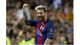 El festejo de Lionel Messi ante el Manchester City por Champions League El festejo de Lionel Messi ante el Manchester City por Champions League