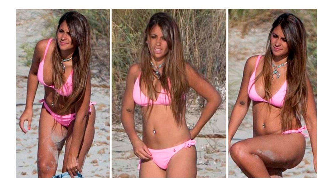 Antonella Roccuzzo La Mujer De Lio Messi Encendió Ibiza Con Su Bikini Rosa