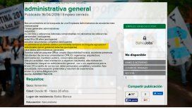 Insólita oferta laboral: Excluyente no ser de La Cámpora o peronista Insólita oferta laboral: Excluyente no ser de La Cámpora o peronista