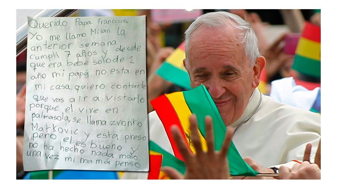 La emotiva carta que un niño le escribió a Francisco antes 