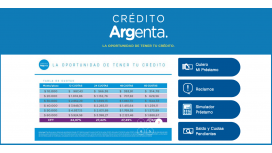 A esta página se accede para obtener los créditos Argenta A esta página se accede para obtener los créditos Argenta