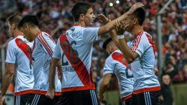 El festejo de River en el encuentro ante Atlas El festejo de River en el encuentro ante Atlas