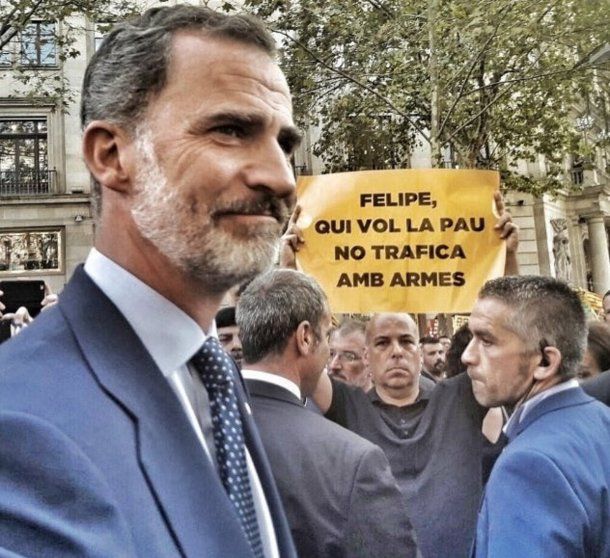 Reclamos contra el rey Felipe VI durante la manifestación en Barcelona<br>