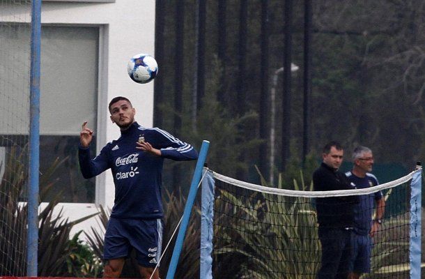 Icardi en el entrenamiento de la Selección - Crédito:@Argentina  