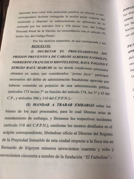 Procesaron a Sergio Marchi. Cortesía de TyC Sports<p></p>