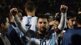 Lionel Messi celebrando la clasificación Lionel Messi celebrando la clasificación