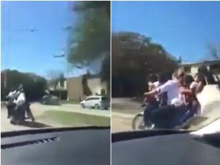Ocho en una moto en avenida Soberanía de Resistencia Ocho en una moto en avenida Soberanía de Resistencia