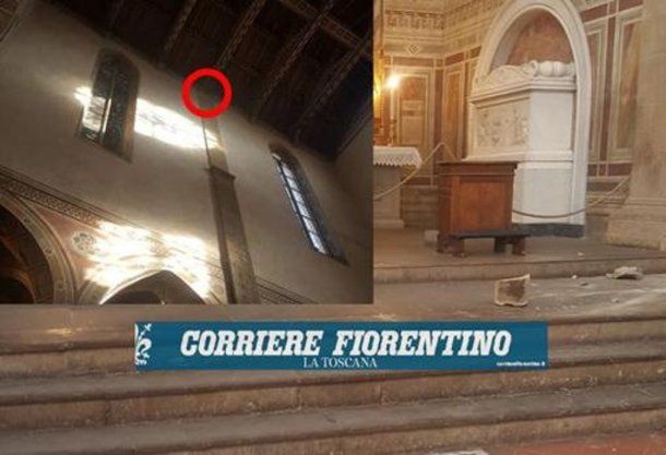 Parte del techo que se desprendió. Gentileza de Corriere Fiorentino