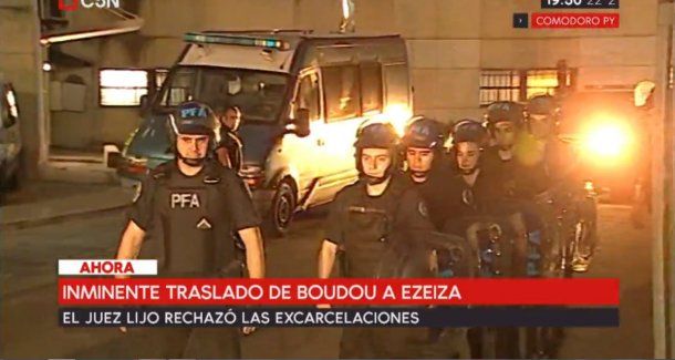 Boudou fue trasladado al penal de Ezeiza