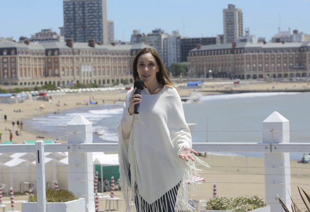 María Eugenia Vidal durante el anuncio de una serie de beneficios para los turistas que visiten Mar del Plata.