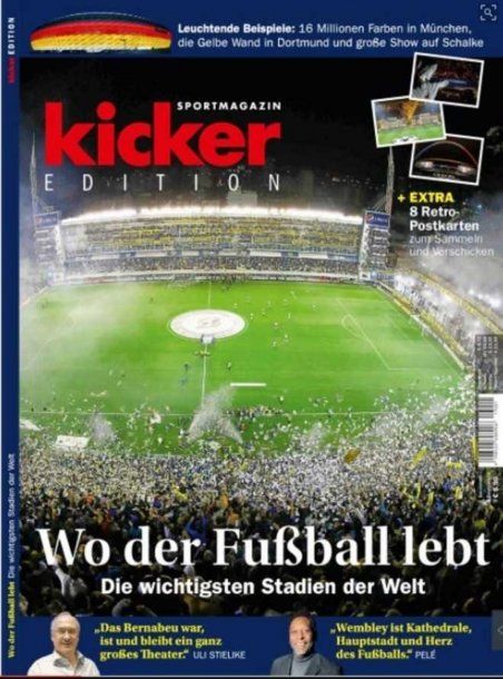 La portada de la revista alemana que destacó a la Bombonera como el estadio más importante del mundo<br>