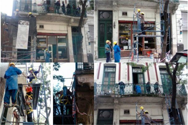 Trabajos de restauración del edificio.