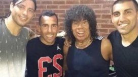 La Mona Jiménez con Tevez y Wancope Abila - Crédito: Instagram tevezoficial La Mona Jiménez con Tevez y Wancope Abila - Crédito: Instagram tevezoficial