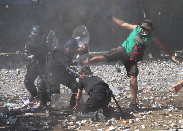 Incidentes en la Plaza del Congreso.