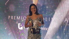Delfina Pignatiello con los Olimpia de oro y plata Delfina Pignatiello con los Olimpia de oro y plata