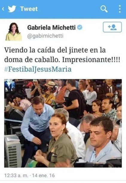 "Festibal" tuiteó Michetti hace casi un año<br>