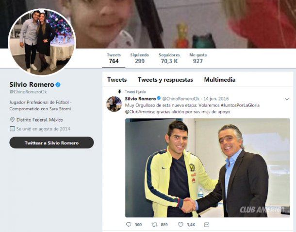 Twitter de Silvio Romero <br>