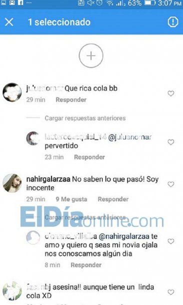 Instagram de Nahir Galarza<br>