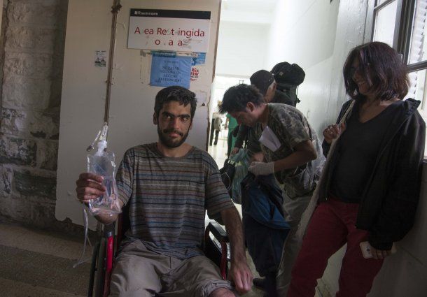 Joaquín Santos tras ser rescatado<br>