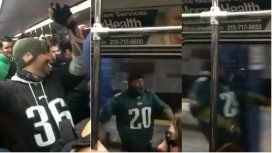 Un fanático de Filadelfia Eagles se pegó un palo en el subte Un fanático de Filadelfia Eagles se pegó un palo en el subte