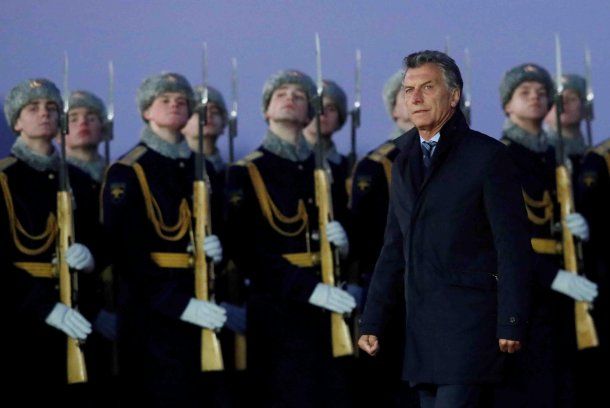 Mauricio Macri al llegar a Rusia