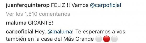 La rápida respuesta de River a Maluma<br>