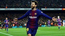 Lionel Messi tras marcarle el 2 a 0 al Espanyol Lionel Messi tras marcarle el 2 a 0 al Espanyol
