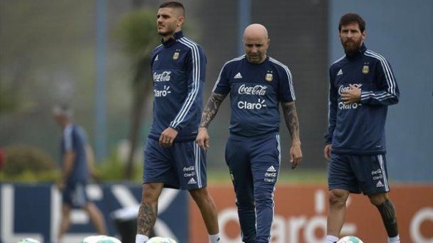 <p>Jorge Sampaoli se reencontró con el delantero Mauro Icardi.</p><p></p>