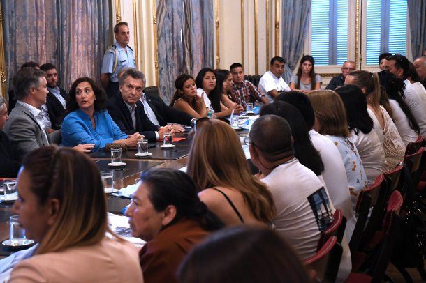 <p>Familiares del ARA San Juan en su reunión con el presidente Macri</p>