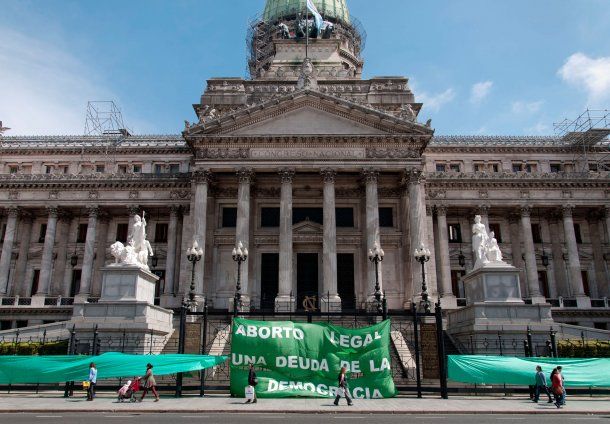 Marcha por el aborto en el Congreso Nacional<br>