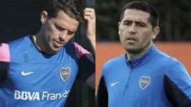 Fernando Gago y Juan Román Riquelme Fernando Gago y Juan Román Riquelme