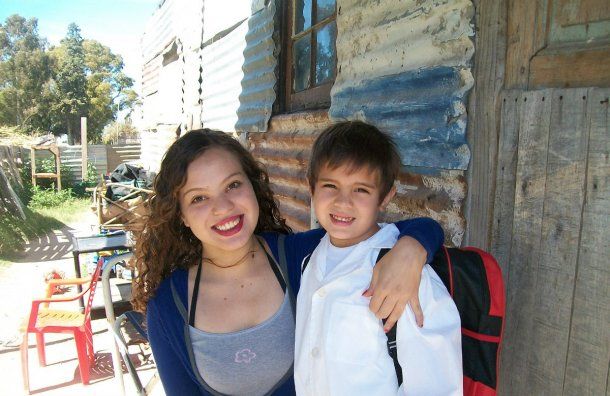 Arena y su hijo, que hoy tiene 10 años