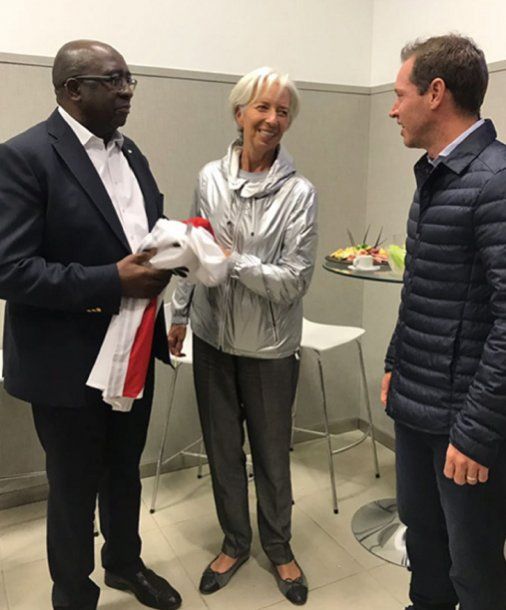 Lagarde en River - Crédito: cariverplate.com.ar