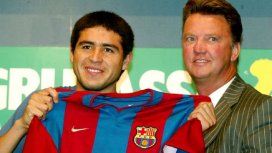 Juan Román Riquelme y Louis Van Gaal Juan Román Riquelme y Louis Van Gaal