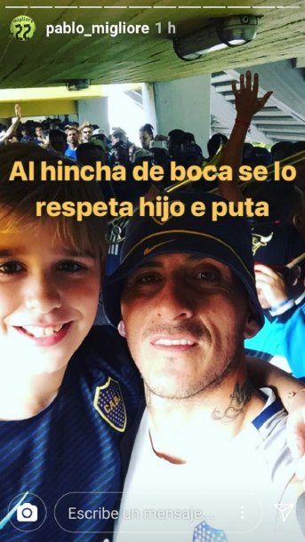 El exabrupto de Migliore en Instagram<br>