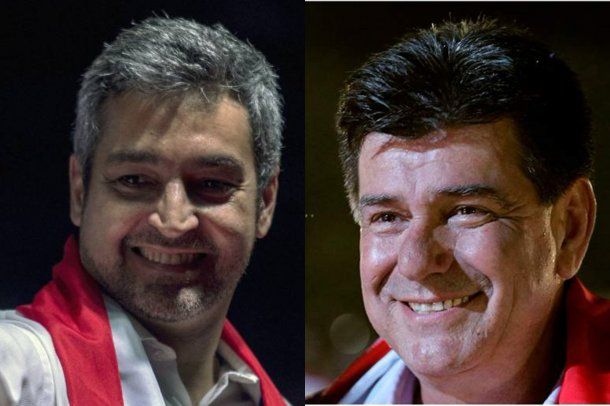 Los candidatos Mario Abdo Benítez y Efraín Alegre.