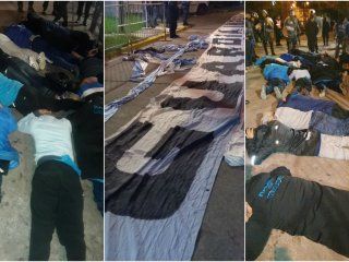 Así detenían a los barras de Racing en las inmediaciones de la cancha de Banfield Así detenían a los barras de Racing en las inmediaciones de la cancha de Banfield