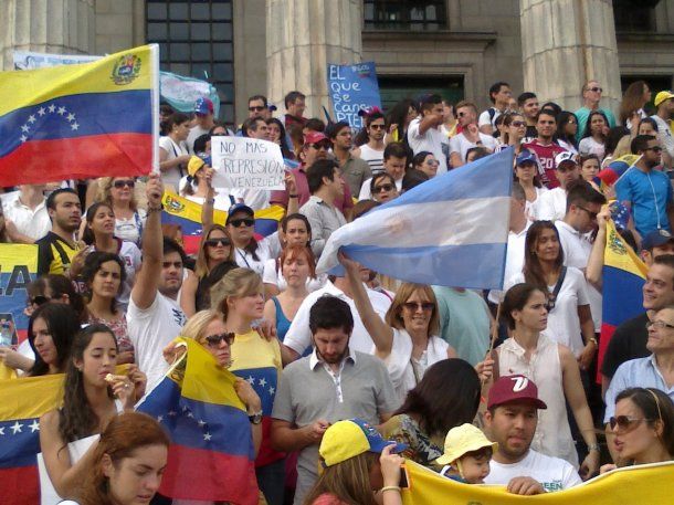 <p>Protesta de venezolanos en Argentina</p>