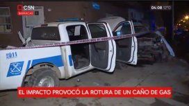 Así quedaron los móviles de Prefectura siniestrados Así quedaron los móviles de Prefectura siniestrados