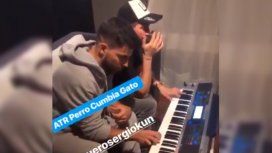 Kun Agüero con Pablo Lescano Kun Agüero con Pablo Lescano