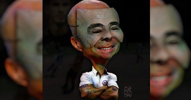 La caricatura que posteó Jorge Guzmán en Facebook.