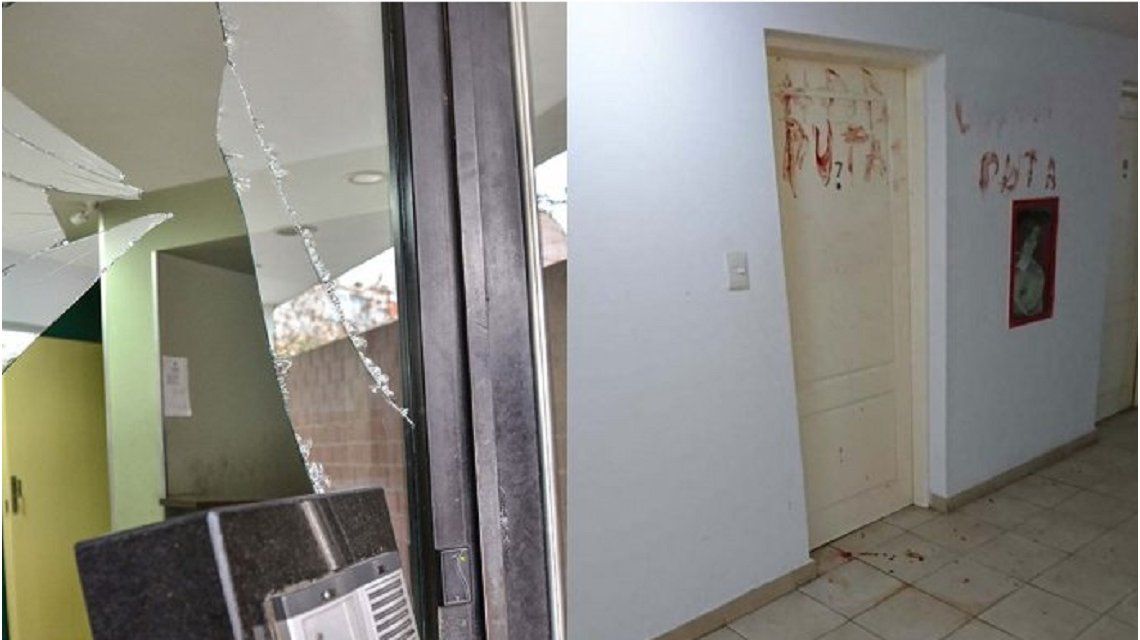 Neuquén: rompió un vidrio y con su propia sangre escribió insultos a su novia en la puerta de su casa