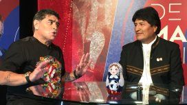 Diego Maradona con Evo Morales Diego Maradona con Evo Morales