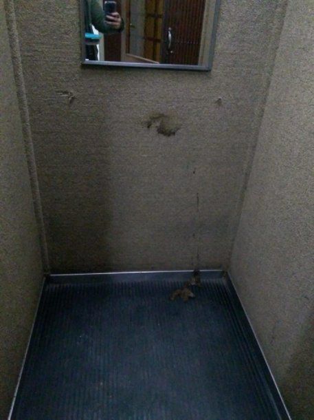 Hizo caca en el ascensor y lo escracharon - Crédito: 0221